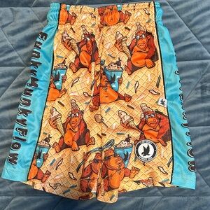 FunkyFlow Kids' Ice Cream Print Shorts - Orange & Blue